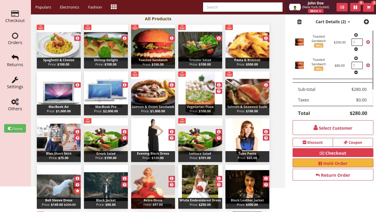 REV's Grill Point of Sales System